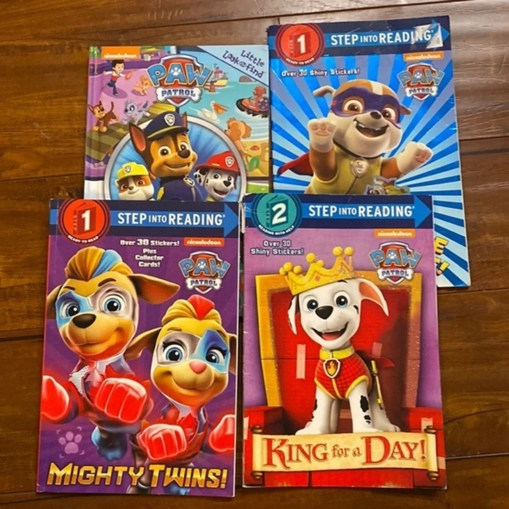 Paw Patrol Book Bundle Look & Find Step Into Reading + Plush Lot